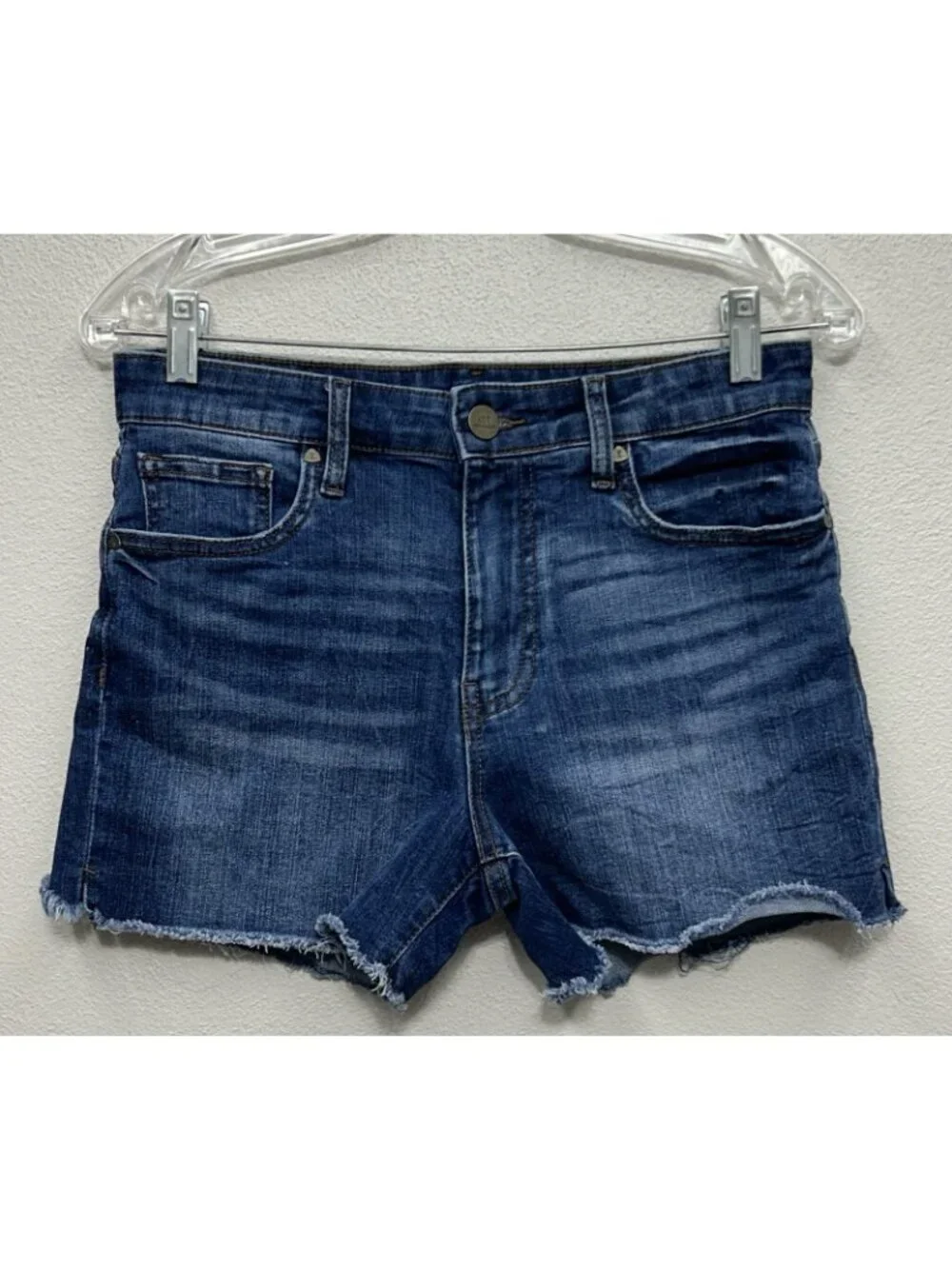 KUT from the Kloth Jane High Rise denim Jean shorts Women's Sz 6 Blue Dark Wash - Picture 2 of 8